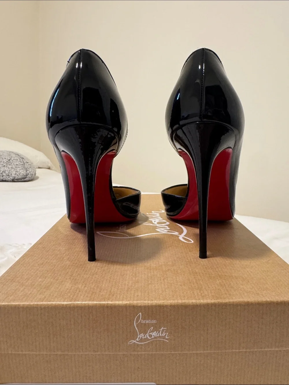 Christian Louboutin Black Patent Stiletto with Red Sole